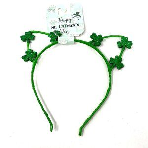Berry St. CATrick's Day Cat Ear Shamrock Headband Green Costume Accessory